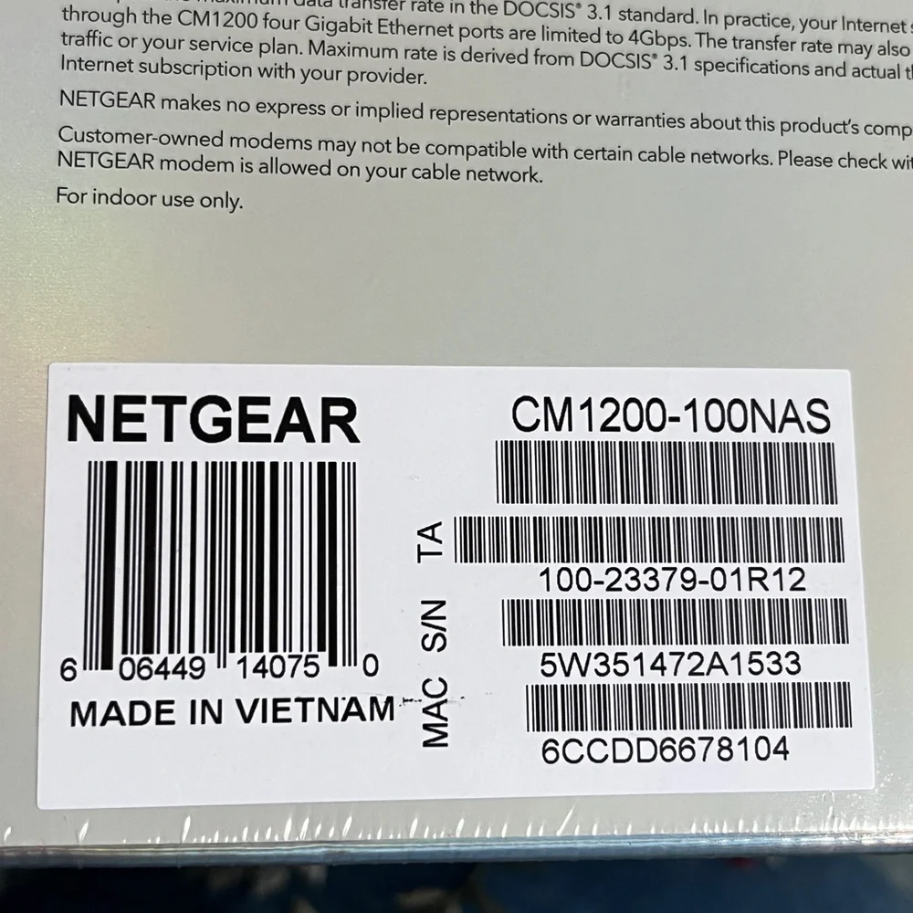 NETGEAR Nighthawk Cable Modem CM1200 - Compatible with All Cable Providers NEW - Picture 6 of 9